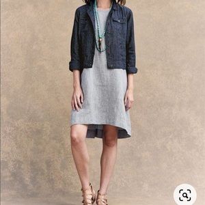 Eileen fisher petite large Jean linen jacket/button down in dark bluish